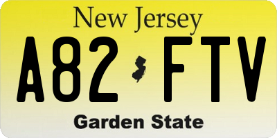NJ license plate A82FTV
