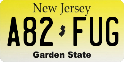 NJ license plate A82FUG