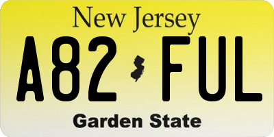 NJ license plate A82FUL