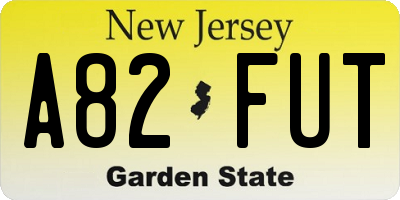 NJ license plate A82FUT