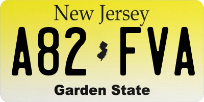 NJ license plate A82FVA