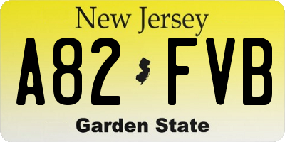 NJ license plate A82FVB
