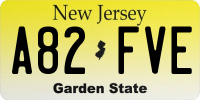 NJ license plate A82FVE