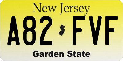 NJ license plate A82FVF
