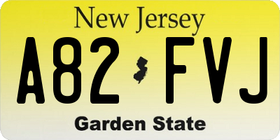 NJ license plate A82FVJ