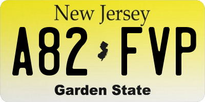 NJ license plate A82FVP