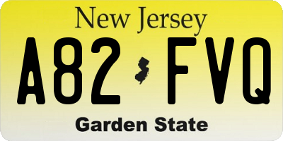 NJ license plate A82FVQ
