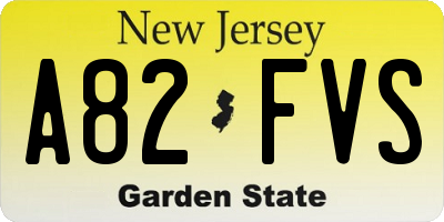 NJ license plate A82FVS