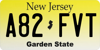 NJ license plate A82FVT