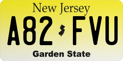NJ license plate A82FVU