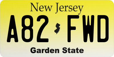 NJ license plate A82FWD