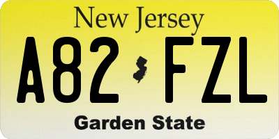 NJ license plate A82FZL