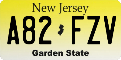 NJ license plate A82FZV