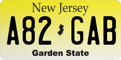 NJ license plate A82GAB