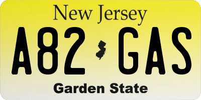 NJ license plate A82GAS