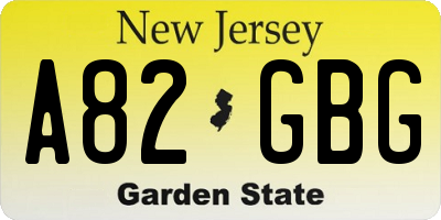 NJ license plate A82GBG
