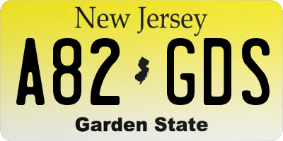 NJ license plate A82GDS