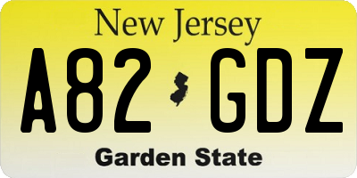 NJ license plate A82GDZ