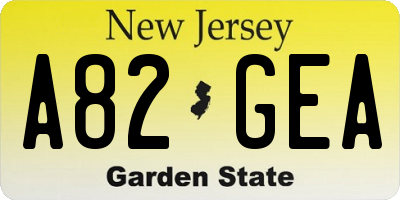 NJ license plate A82GEA