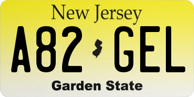 NJ license plate A82GEL