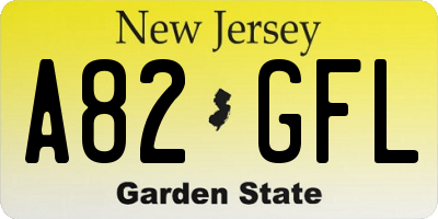 NJ license plate A82GFL