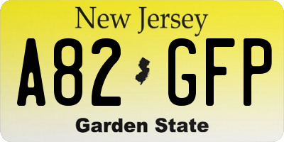 NJ license plate A82GFP