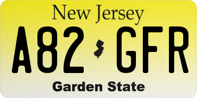 NJ license plate A82GFR