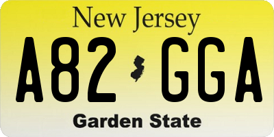 NJ license plate A82GGA