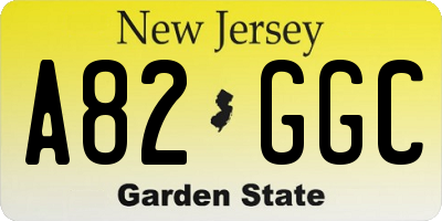 NJ license plate A82GGC