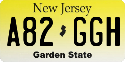 NJ license plate A82GGH