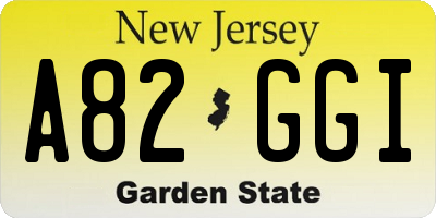 NJ license plate A82GGI
