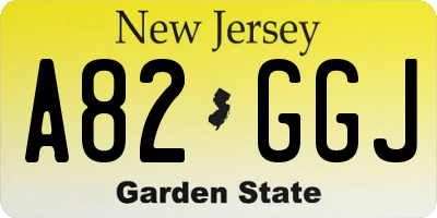 NJ license plate A82GGJ