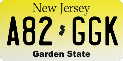 NJ license plate A82GGK