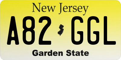 NJ license plate A82GGL