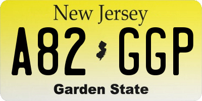 NJ license plate A82GGP