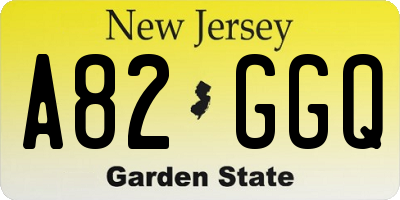 NJ license plate A82GGQ