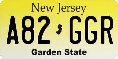 NJ license plate A82GGR