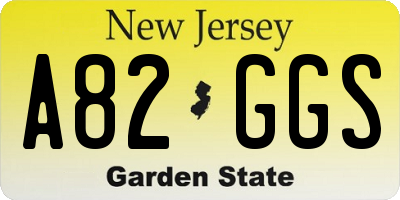 NJ license plate A82GGS
