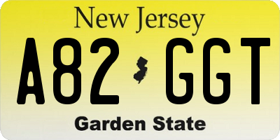 NJ license plate A82GGT