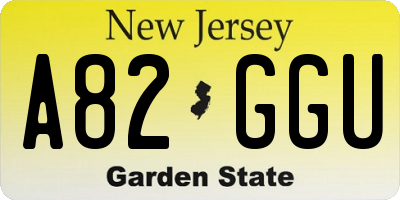 NJ license plate A82GGU