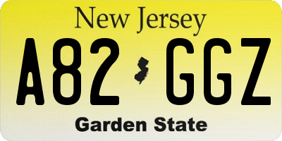 NJ license plate A82GGZ