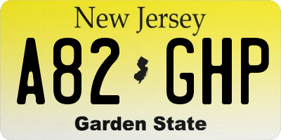 NJ license plate A82GHP