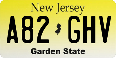 NJ license plate A82GHV