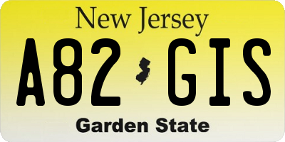 NJ license plate A82GIS