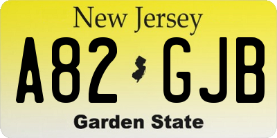 NJ license plate A82GJB