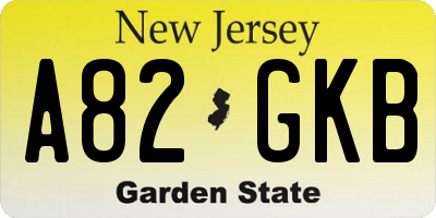 NJ license plate A82GKB