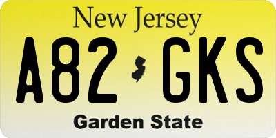 NJ license plate A82GKS