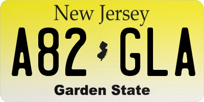 NJ license plate A82GLA