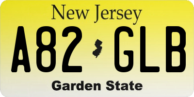 NJ license plate A82GLB