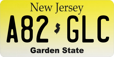 NJ license plate A82GLC